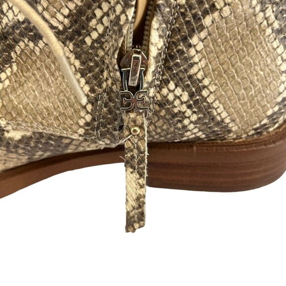 Sam Edelman Nina Snake Print Combat Boots Size 8 Bootie Ankle Zip Close - Picture 8 of 14